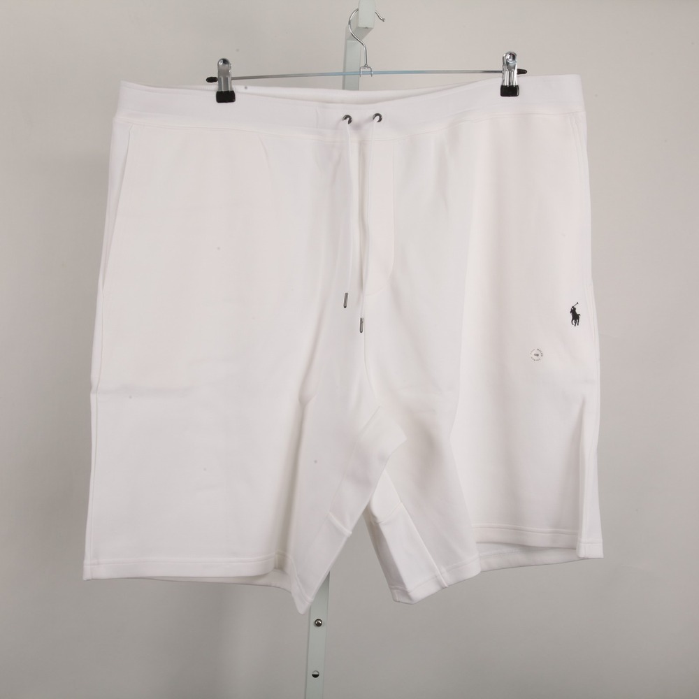 Polo Ralph Lauren Men's 4XB White Fleece Drawstring Activewear Shorts Big & Tall